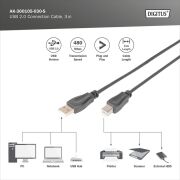 Digitus Yazıcı Kablosu Zırhlı Siyah USB 2.0 (3m)