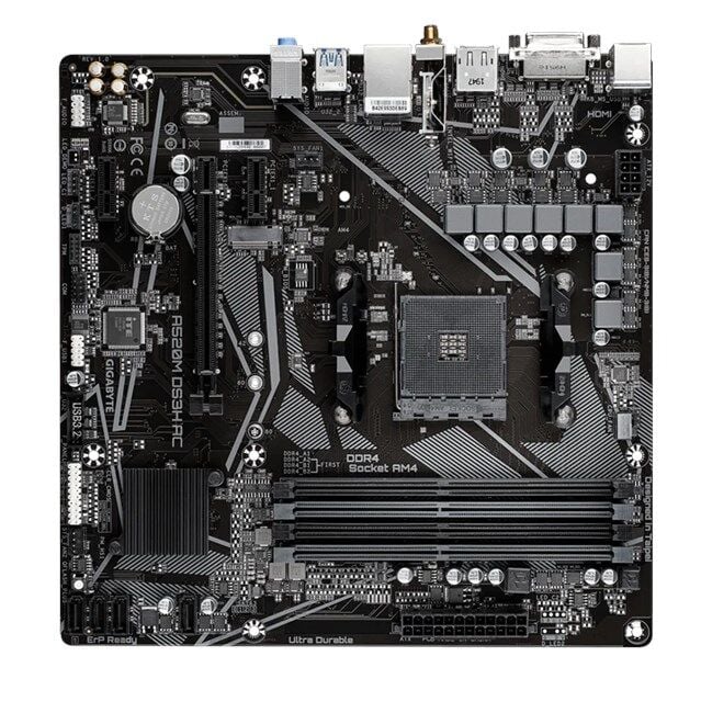 Gigabyte A520M DS3H AC AM4 D4 Dvi-D Hdmi Dp