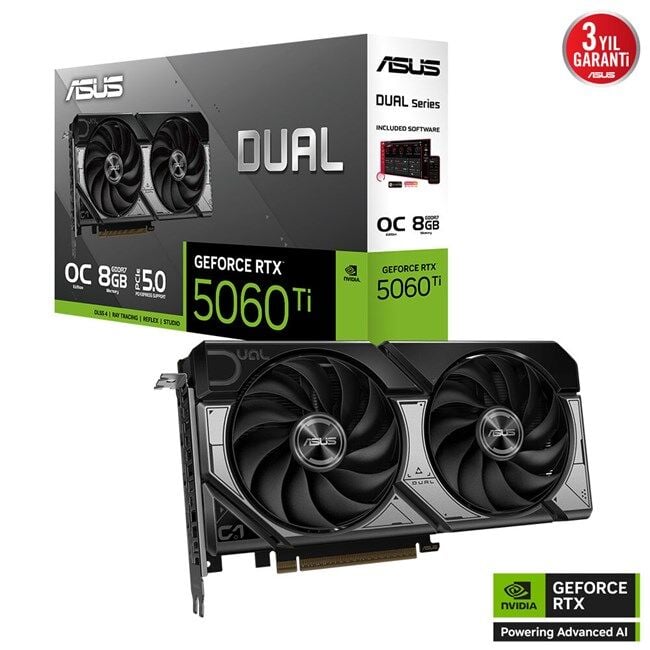 Asus GeForce RTX 5060 TI 8GB Dual OC GD7 128Bit